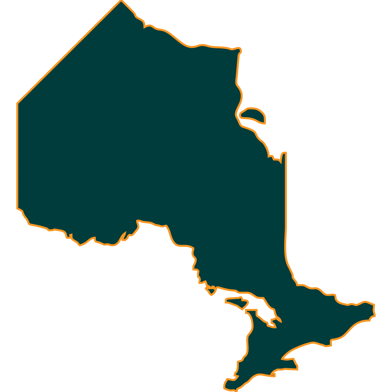 Outline of the province of Ontario